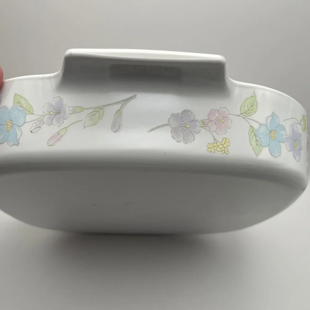 Vintage CorningWare Pastel Bouquet Square Baking Dish with Glass Lid See‎ NOTE